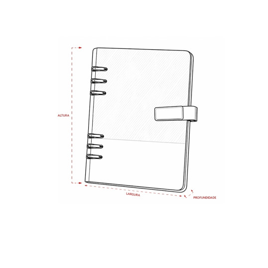 Caderno Fichário Couro Sintético Personalizado
