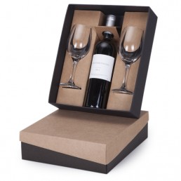 Caixa Presente para Vinho e Taças Personalizada