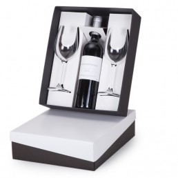 Caixa Presente para Vinho e Taças Personalizada
