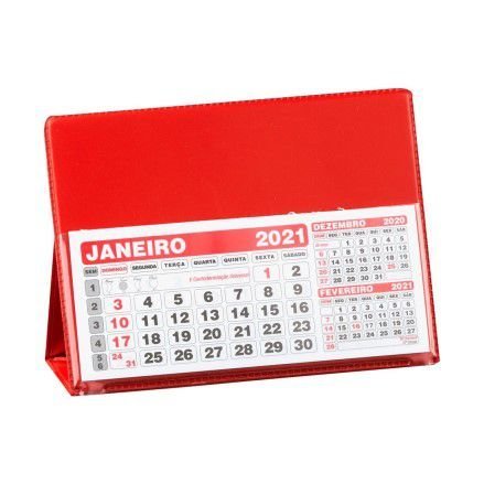 Grade Calendário 2020 Vermelho, Imagem Legal