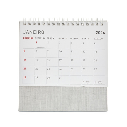 Calendário de Mesa Pequeno 2026 Personalizada