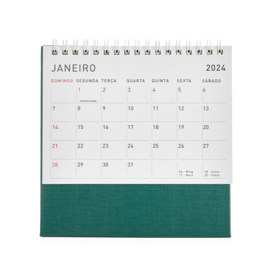 Calendário de Mesa Pequeno 2026 Personalizada