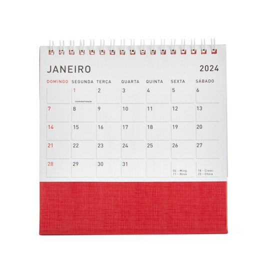 Calendário de Mesa Pequeno 2026 Personalizada