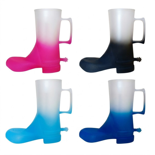 Caneca de Chopp Plástica Bota degradê 500 ml Personalizada