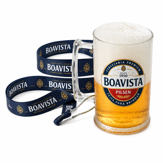 Caneca de Chopp  Plástico 500 ml Com Tirante 20 mm x 140 cm Personalizada