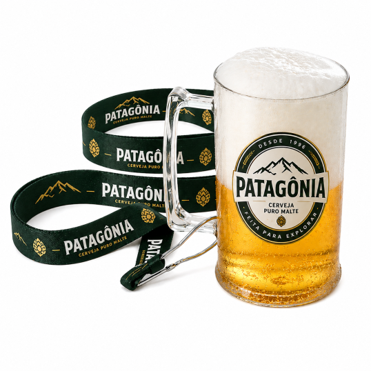 Caneca de Chopp Plástico 500 ml Com Tirante 20 mm x 120 cm Personalizada