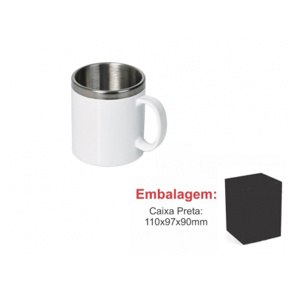 Caneca Inox 300 ml com caixa presente Personalizada