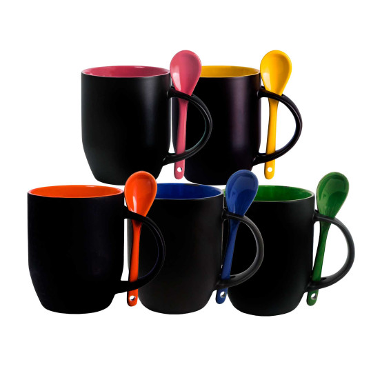 Caneca Mágica com Colher Interior colorido 325 ML Personalizada