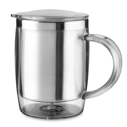 CANECA PLÁSTICA COM INTERIOR INOX 400 ML Personalizada