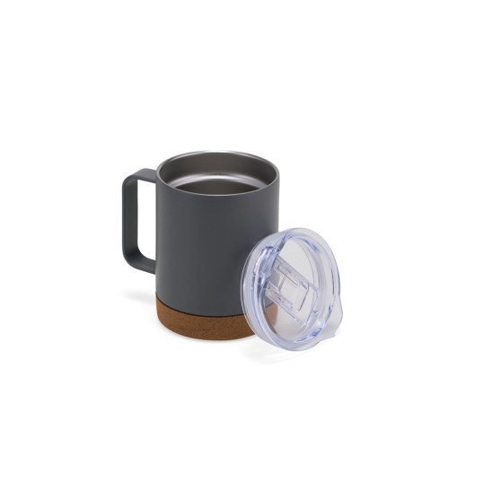 Caneca Térmica Inox com Base Cortiça de 400 ml Personalizada