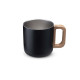 Caneca Térmica Inox com Alça de Madeira 400 ml Personalizada