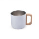 Caneca Térmica Inox com Alça de Madeira 400 ml Personalizada