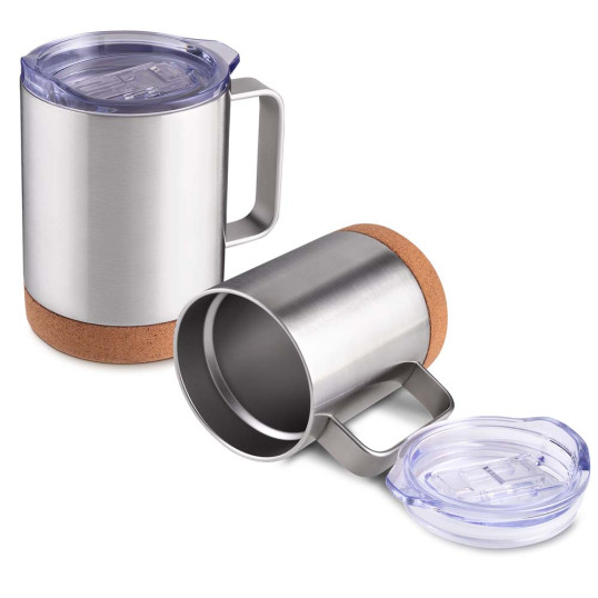 Caneca Térmica Inox Com Base Cortiça 350 ml Personalizada