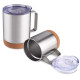 Caneca Térmica Inox Com Base Cortiça 350 ml Personalizada