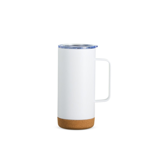 Caneca Térmica Inox com Base Cortiça de 500 ml Personalizada