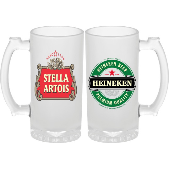 Caneca para Chopp de Vidro Fosco 475 ml Personalizada