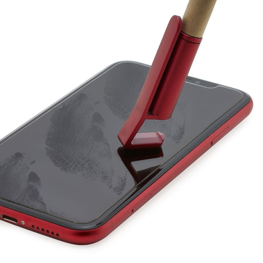 Caneta Ecológica Papelão Reciclado Touch e Suporte Para Celular Personalizada