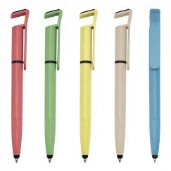 Caneta Fibra de Bambu Touch com Suporte Personalizada
