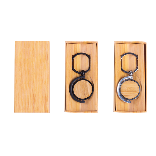 Chaveiro de Metal com Detalhe em Bambu Personalizado