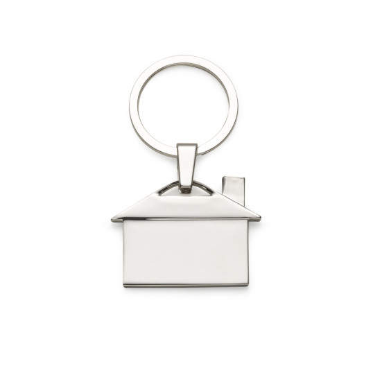 Chaveiro Metal Brilhante Formato Casa Personalizado