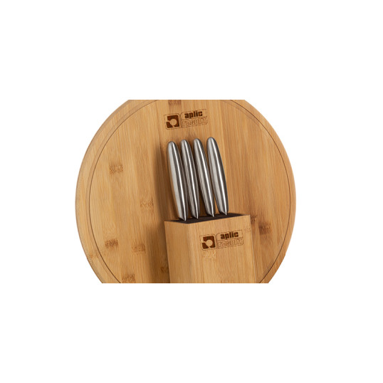 Kit para Queijo com Cepo em Bambu Personalizado 