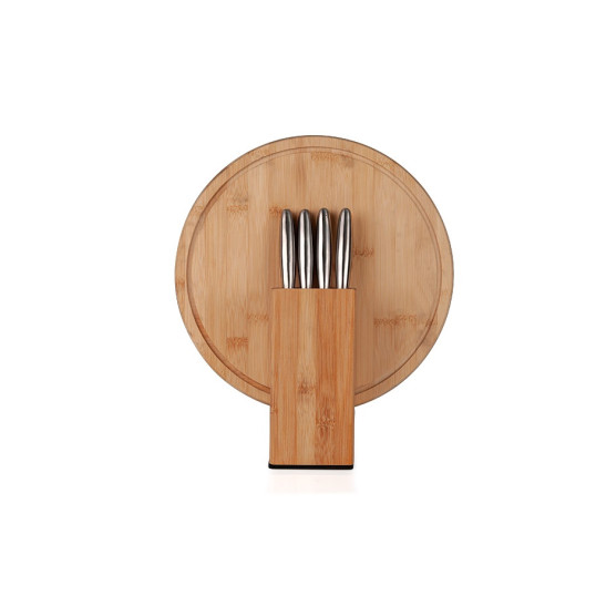 Kit para Queijo com Cepo em Bambu Personalizado 