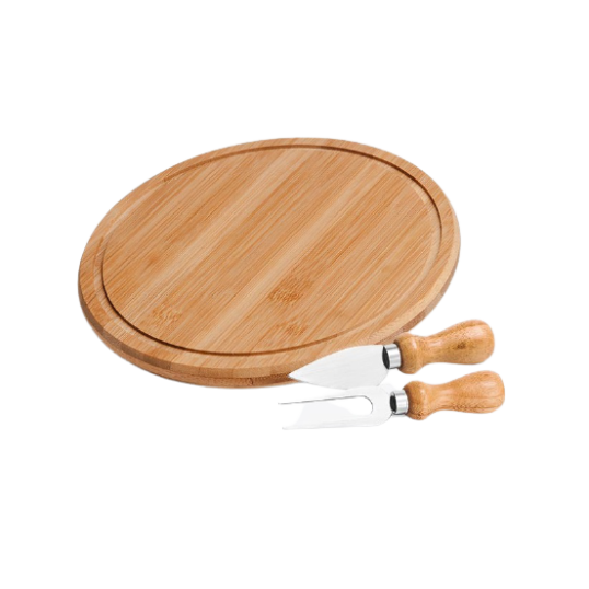 Conjunto para queijo em bambu Personalizado 