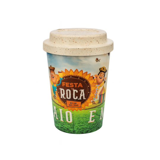 Copo bucks café fibra de arroz full printing Natural 550 ml Personalizado