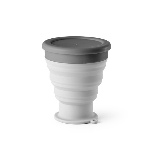 Copo de Silicone Dobrável com Tampa Colorida 400 ml Personalizado