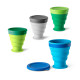 Copo de Silicone Dobrável com Tampa Colorida 400 ml Personalizado
