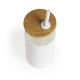 Copo de Vidro com Tampa Bambu 450 ml Personalizado