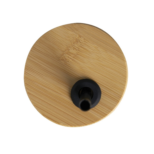 Copo de Vidro com Tampa Bambu 450 ml Personalizado