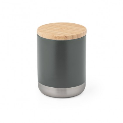 Copo Inox com tampa em Bambu 370 ml Personalizado