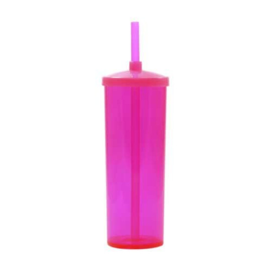 Copo Plástico Long Drink com Tampa e Canudo 330 ml Personalizado