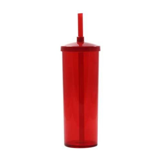 Copo Plástico Long Drink com Tampa e Canudo 330 ml Personalizado