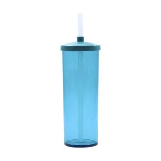 Copo Plástico Long Drink com Tampa e Canudo 330 ml Personalizado