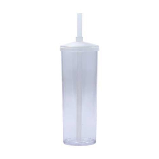 Copo Plástico Long Drink com Tampa e Canudo 330 ml Personalizado