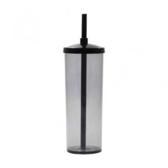 Copo Plástico Long Drink com Tampa e Canudo 330 ml Personalizado