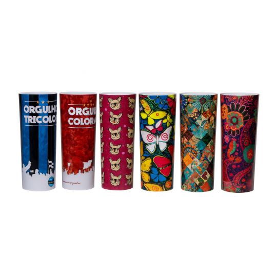 Copo Long Drink PS Cristal Full Printing Branco 330Ml Personalizado
