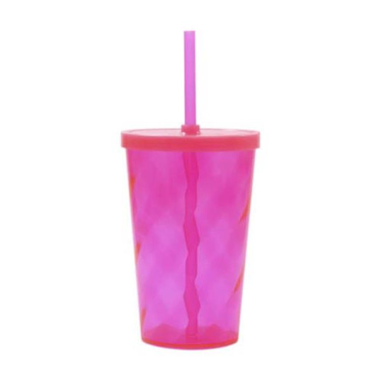 Copo Plástico Espiral com Tampa e Canudo 550 ml Personalizado