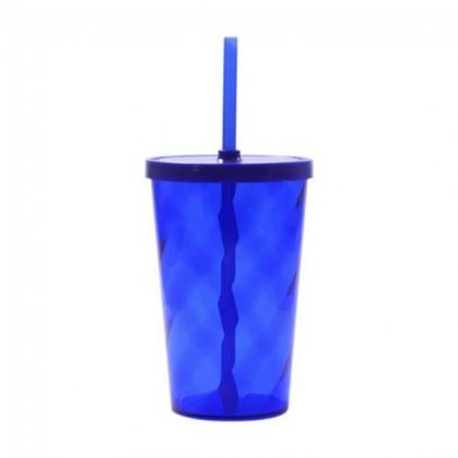 Copo Plástico Espiral com Tampa e Canudo 550 ml Personalizado