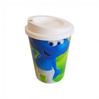 Copo Plástico In Mold Label com Tampa para Café e Suco 450 ml Personalizado