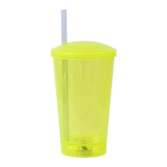 Copo Plástico Led com Tampa e Canudo 550 ml Personalizado