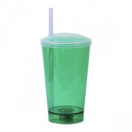 Copo Plástico Led com Tampa e Canudo 550 ml Personalizado