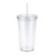 Copo Plástico Tampa e canudo Parede Dupla 540ML Personalizado