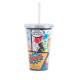Copo Plástico Tampa e canudo Parede Dupla com Papel fotográfico 540ML Personalizado