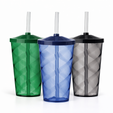 Copo Plástico Twist com Tampa 550ml Personalizado