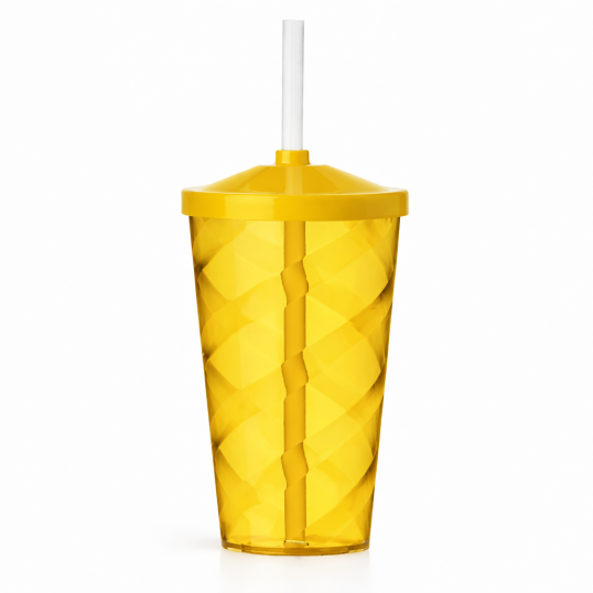 Copo Plástico Twist com Tampa 550ml Personalizado