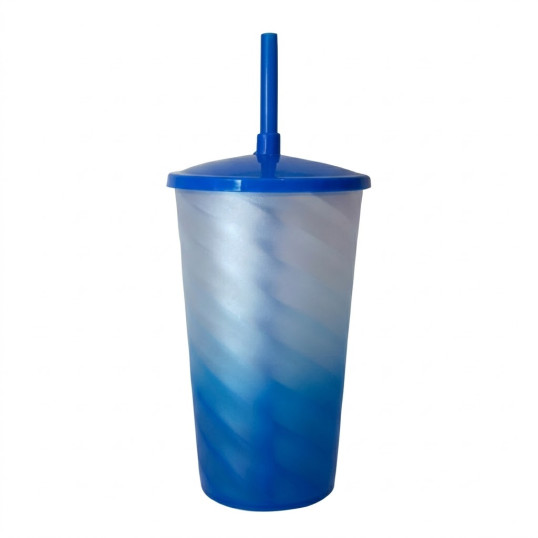 Copo Plástico Twister Degradê com tampa 550 ml Personalizado