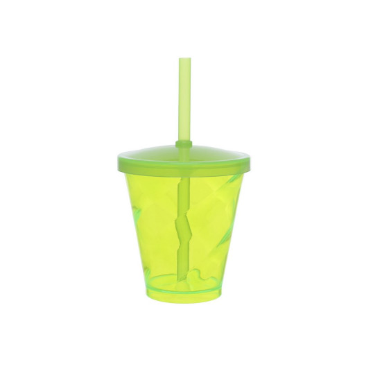 Copo Plástico com Tampa e Canudo 350 ml Personalizado